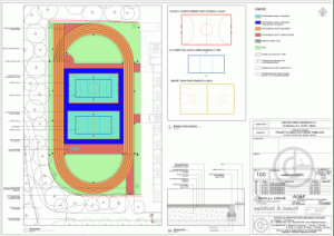 scuola media e campo sportivo